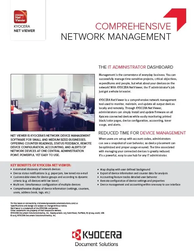 Kyocera, Software, Network, Device Management, Kyocera Net Viewer, Mega Business Systems