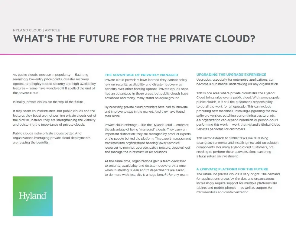 Private Cloud, Public Cloud, Hyland, Kyocera, Software, Document Management, Mega Business Systems