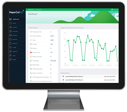 Papercut, Dashboard, Mega Business Systems
