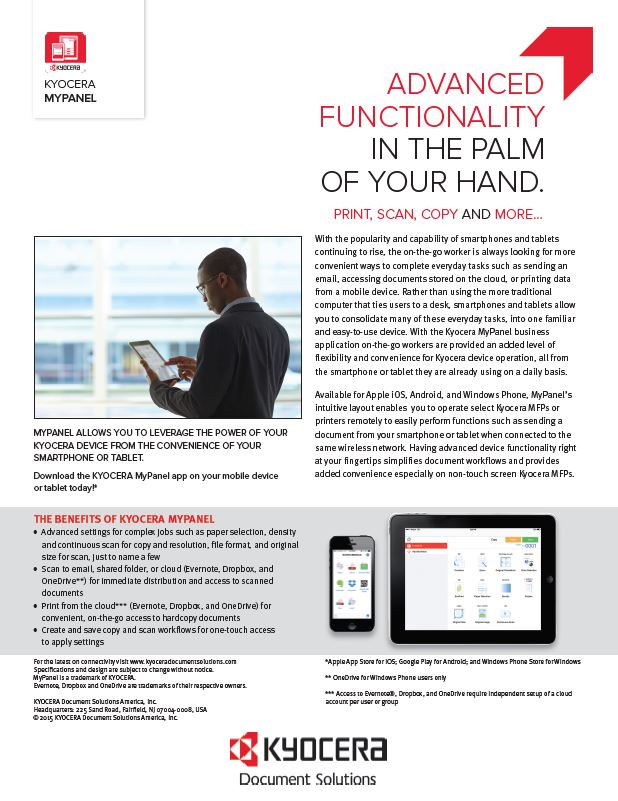 Kyocera, Software, Mobile, Cloud, Mypanel, Mega Business Systems